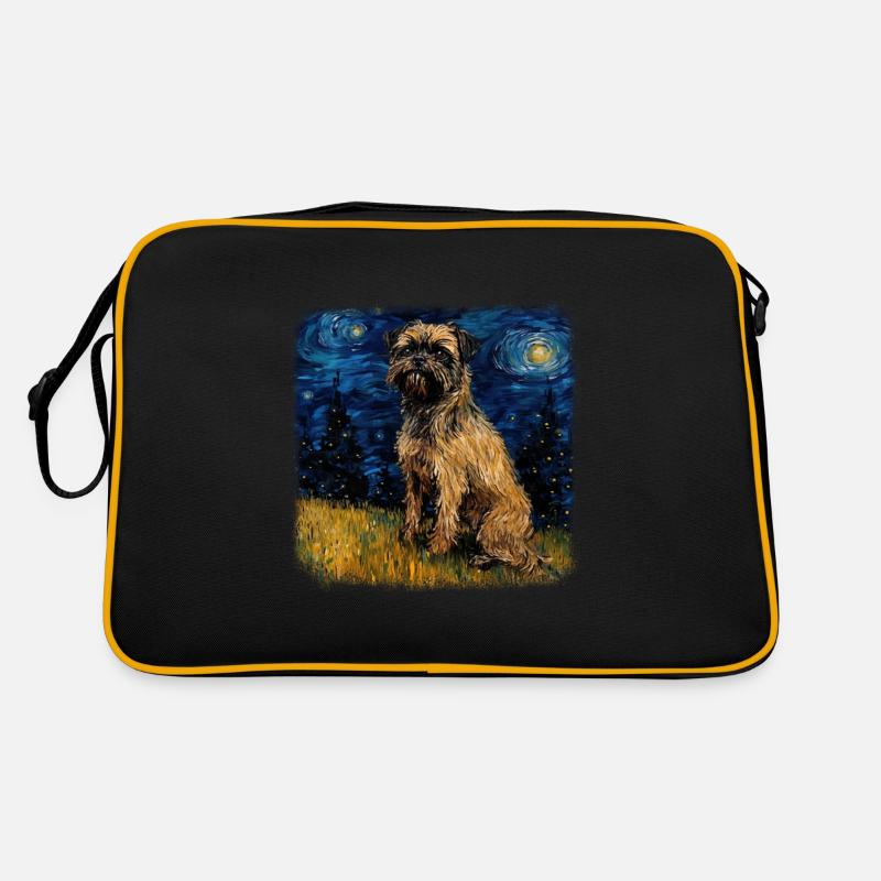 Brussels Griffon Van gogh starry night Retro Bag