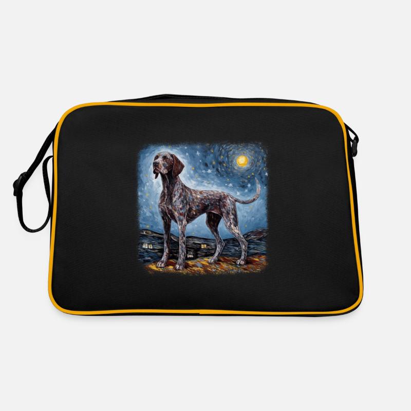 German Shorthaired Pointer Van gogh starry night Retro Tasche