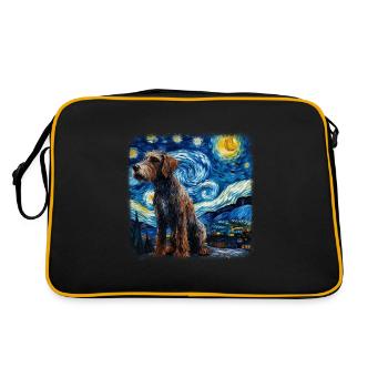 Pointer allemand à poil dur Van Gogh nuit étoilée - Sac Retro - noir/or - Dos