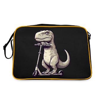 Grumpy Dino T-Rex sur Kickroller Comic - Sac Retro - noir/or - Dos