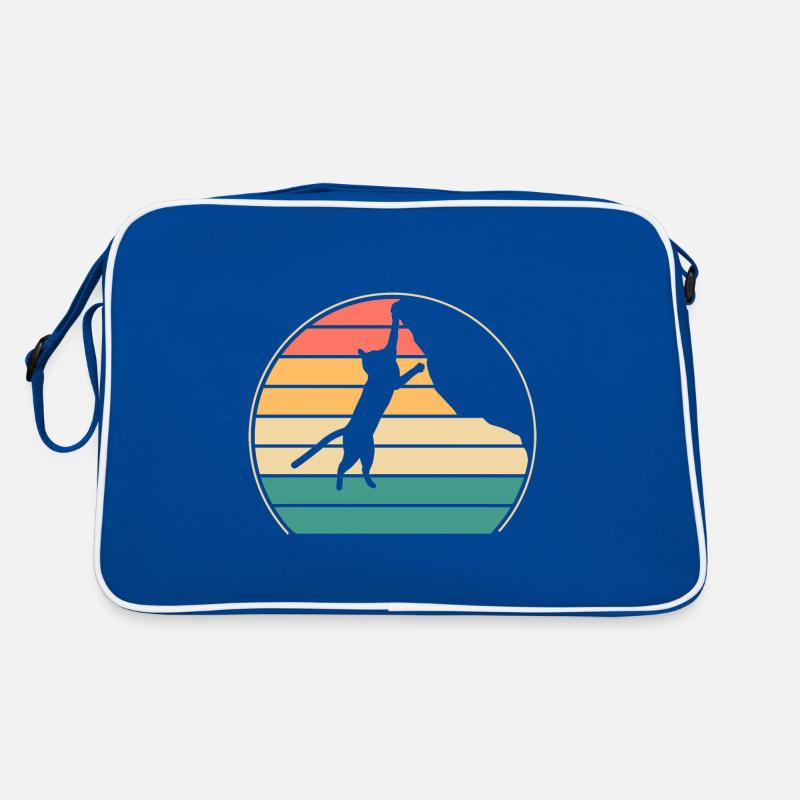 Boulder Katze Felskletterer Klettern Bergsteigen Retro Tasche
