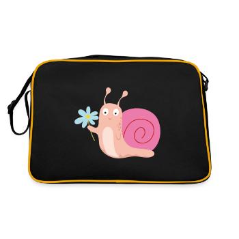 Snail with flower - Retro Bag - black/gold - Back