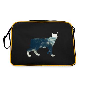 Luchs - Retro Tasche - Schwarz/Gold - Hinten
