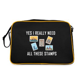 Collectionner les timbres - Sac Retro - noir/or - Dos
