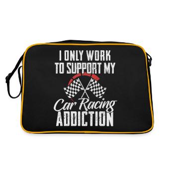 I Only Work To Support My Car Racing Addiction - Sac Retro - noir/or - Dos