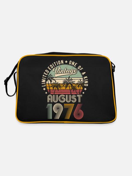 Jahrgang August 1976 Vintage Geburtstag Retro - Retro Tasche - Schwarz/Gold