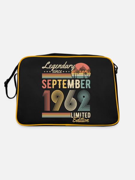 Septembre 1962 né Vintage Anniversaire Rétro - Sac Retro - noir/or - Dos