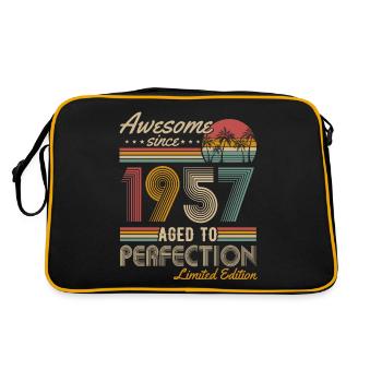Né 1957 Vintage Anniversaire Rétro - Sac Retro - noir/or - Dos