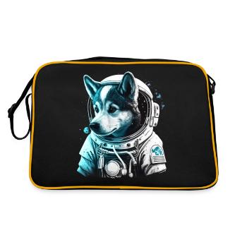 Un husky astronaute mignon - Sac Retro - noir/or - Dos