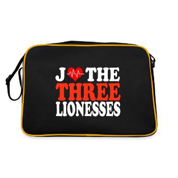 love three lionesses england soccer team - Retro Bag - black/gold - Back