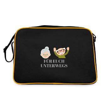 Für euch unterwegs - Retro Tasche - Schwarz/Gold - Hinten