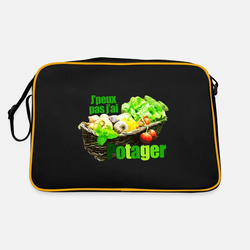 I can't I have vegetable basket stylized vegetable basket Retro Bag