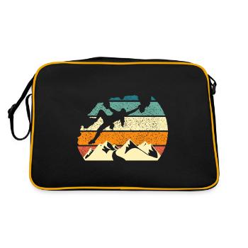 Klettern Sport Klettern Klettern Klettern Felsen - Retro Tasche - Schwarz/Gold - Hinten