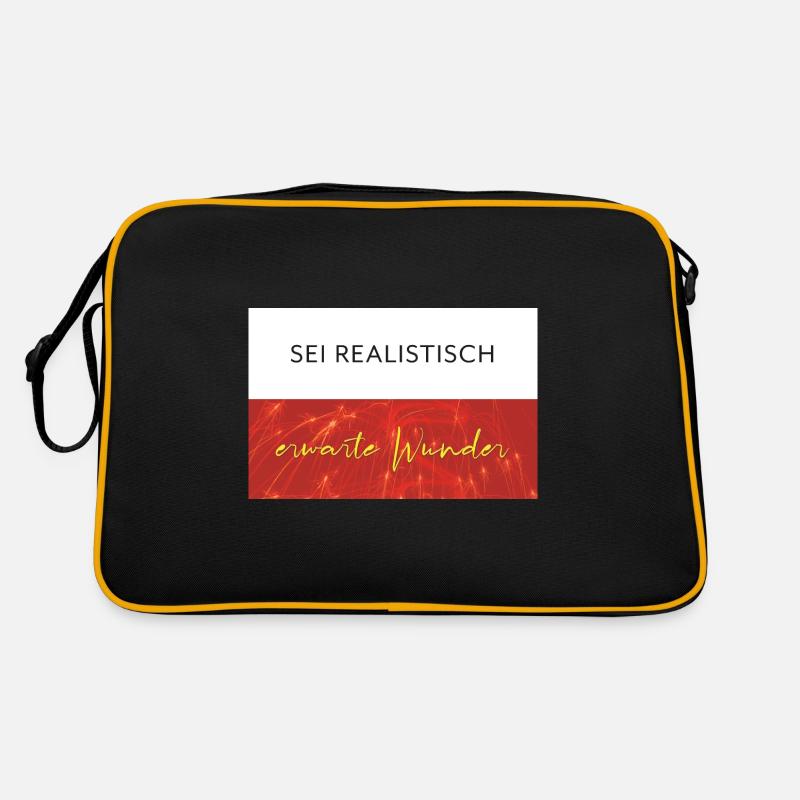 Sei realistisch - erwarte Wunder - Retro Tasche - Schwarz/Gold