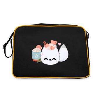 Cute arctic fox - Retro Bag - black/gold - Back