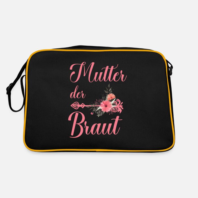 Mutter der Braut Brautjungfer Junggesellenabschied - Retro Tasche - Schwarz/Gold