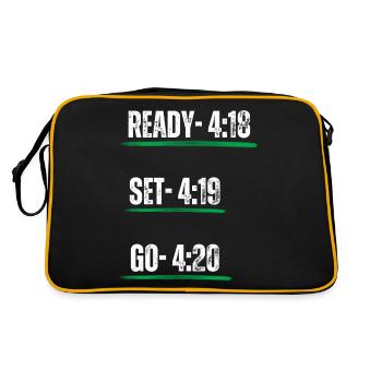 Cannabis 420 - Retro Tasche - Schwarz/Gold - Hinten
