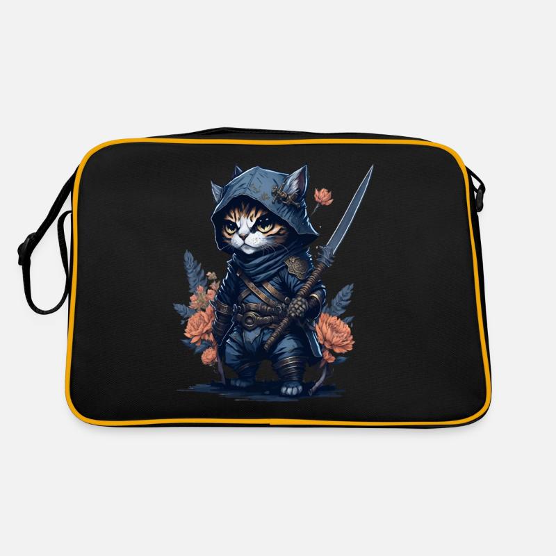 Mach dich bereit für Action mit der Ninja-Katze Retro Tasche