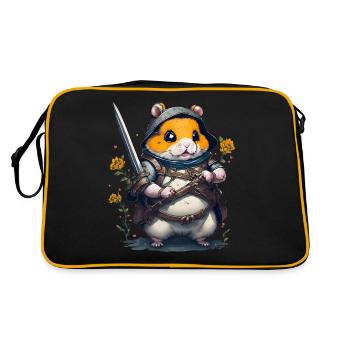 Ninja hamster hero of the garden - Retro Bag - black/gold - Back