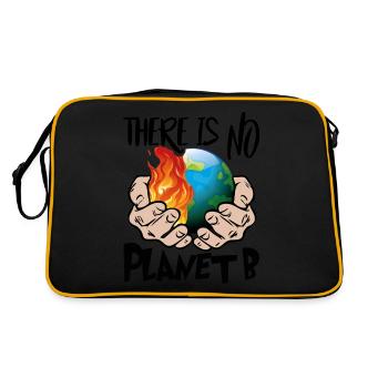 Klimawandel There is no Planet B - Retro Tasche - Schwarz/Gold - Hinten