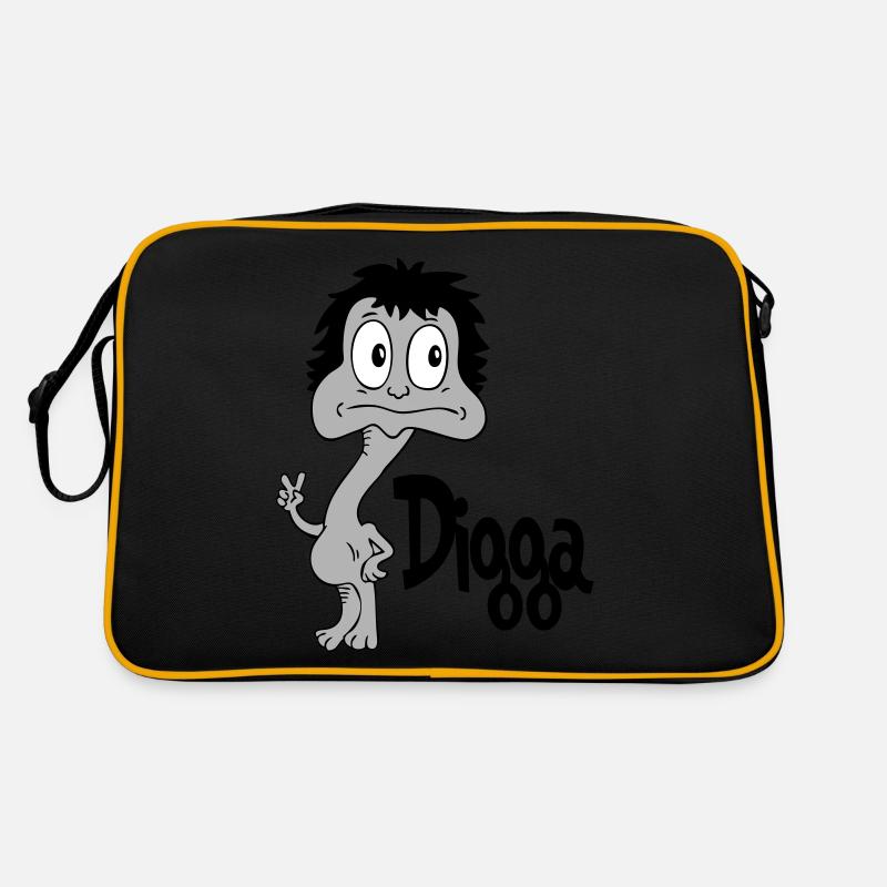 Sprüche Lustige Comic Digga - Retro Tasche - Schwarz/Gold