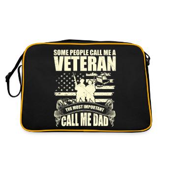 Some people call me veteran - Sac Retro - noir/or - Dos