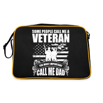 Some people call me veteran - Sac Retro - noir/or - Dos