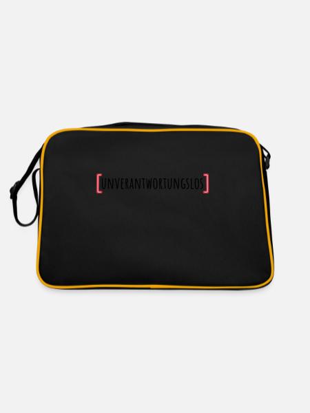 Unverantwortungslos - Retro Tasche - Schwarz/Gold - Hinten