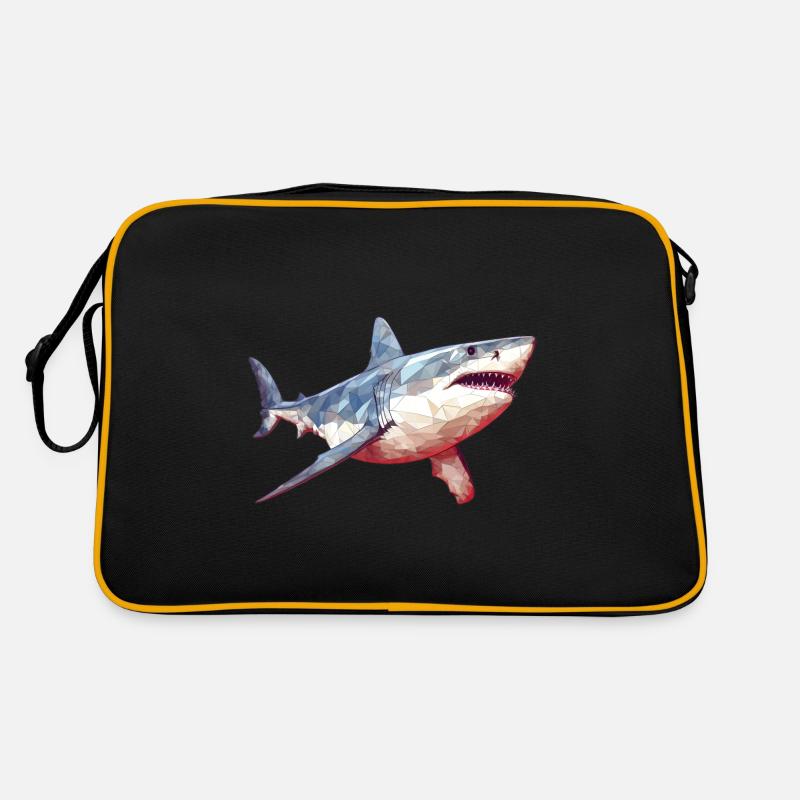 Weißer Hai - Retro Tasche - Schwarz/Gold
