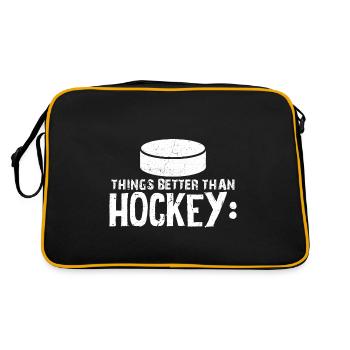 Eishockey Trainer Eishockey Spieler Eishockey Schl - Retro Tasche - Schwarz/Gold - Hinten
