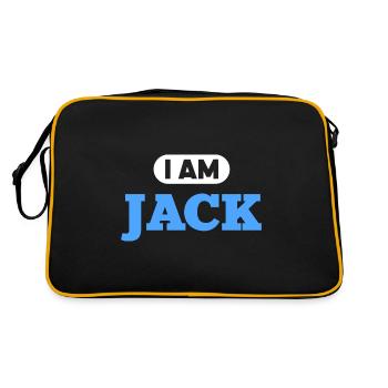Jack Name Saying für stolze Jacks - Retro Tasche - Schwarz/Gold - Hinten