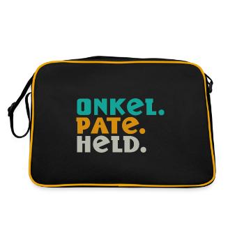 Onkel. Pate. Held. – Drei Worte, ein Lebensstil - Retro Tasche - Schwarz/Gold - Hinten