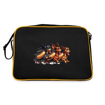 Dachshund Dachshund Dachshund Owner Hot dog - Retro Bag - black/gold - Back