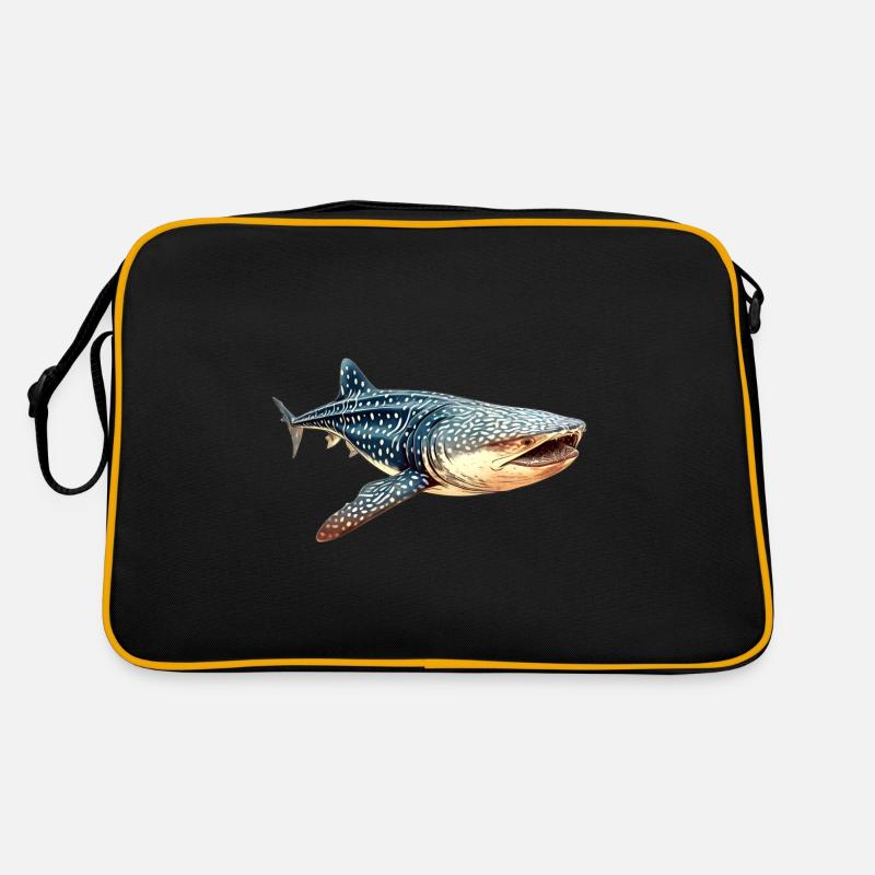 Walhai - Retro Tasche - Schwarz/Gold