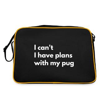 Je ne peux pas avoir de plans avec mon carlin mignon carlin drôle carlin - Sac Retro - noir/or - Dos