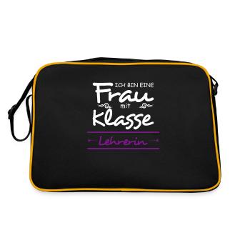 Enseignant une femme avec classe - Sac Retro - noir/or - Dos