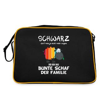 Das bunte Schaf der Familie Guy - Retro Tasche - Schwarz/Gold - Hinten