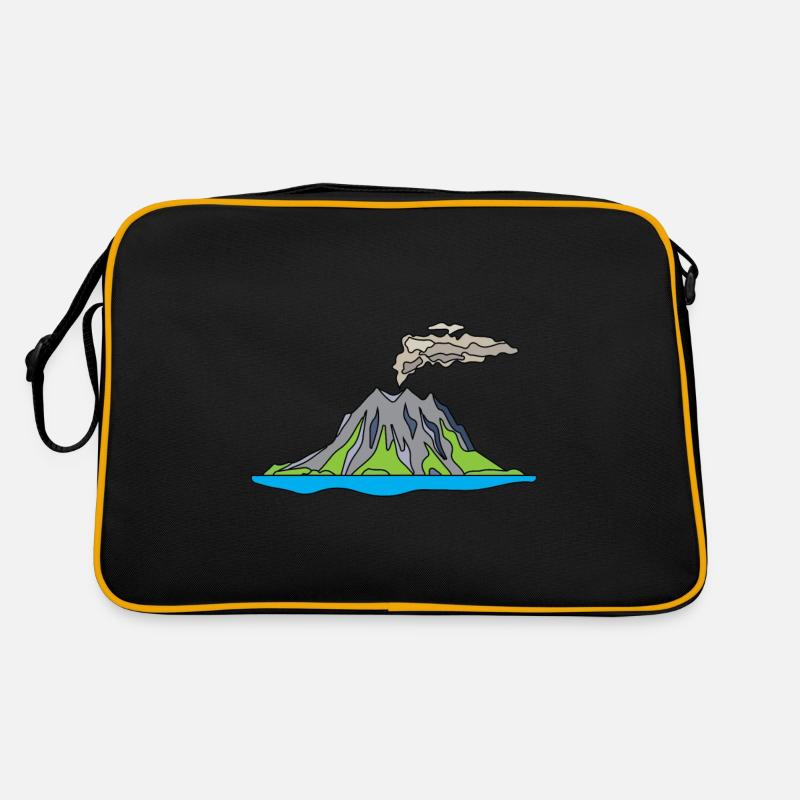 Vulkanausbruch Supervulkan Eruption Lava Retro Tasche