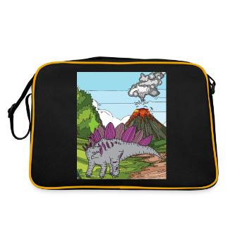 Heure Dino Éruption volcanique Nature - Sac Retro - noir/or - Dos