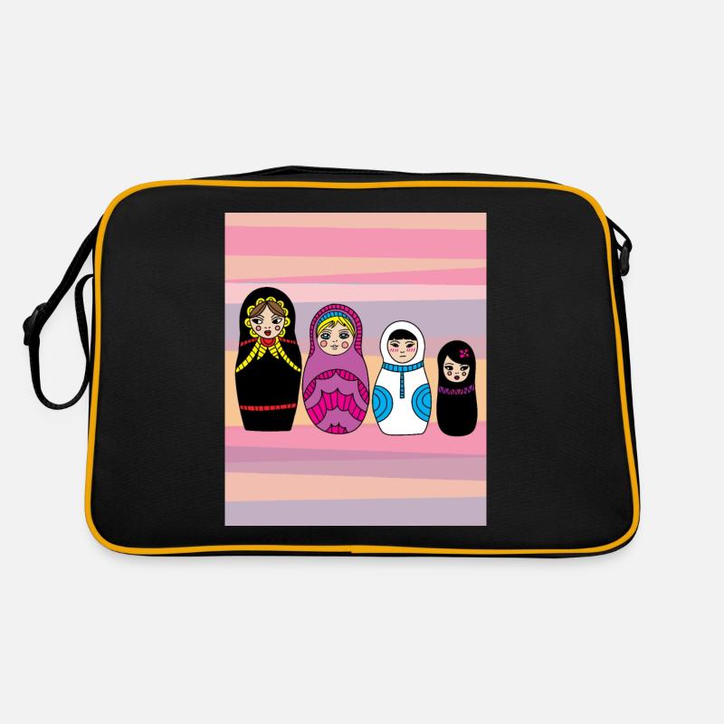 Babouchka poupées russes - Sac Retro - noir/or