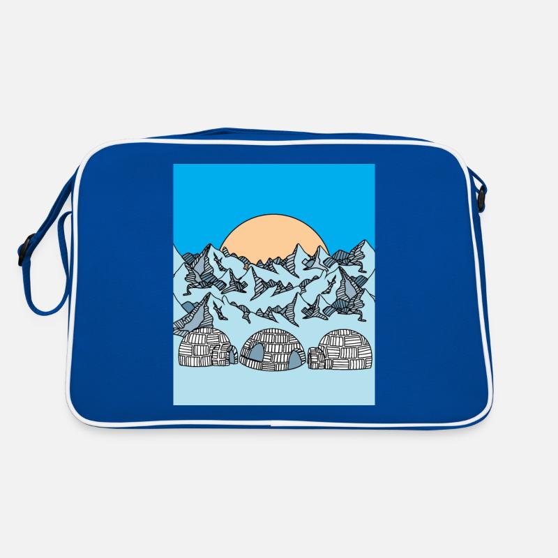Iglu Schnee und Eislandschaft Retro Tasche