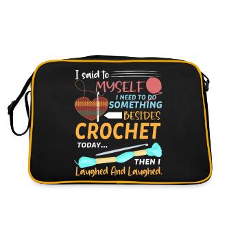 Tricot crochet manuel maman grand-mère - Sac Retro - noir/or - Dos