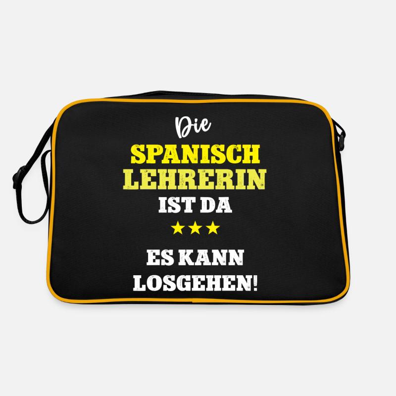 Spanischlehrerin Spanien Spanisch Lehrerin - Retro Tasche - Schwarz/Gold