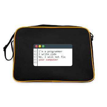 Programmer HTML Computer Coder Coding Programming - Retro Bag - black/gold - Back