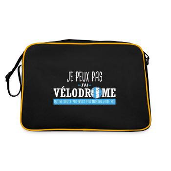 j'peux pas j'ai vélodrome Cadeau foot marseille OM - Sac Retro - noir/or - Dos