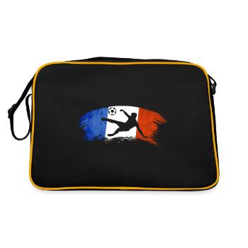 football France bleu blanc rouge foot - Sac Retro - noir/or - Dos