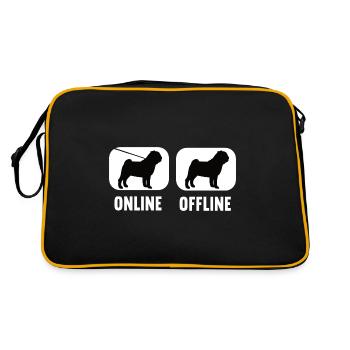 Online Offline Pug Pugs Pug Owner Pug Dog - Retro Bag - black/gold - Back