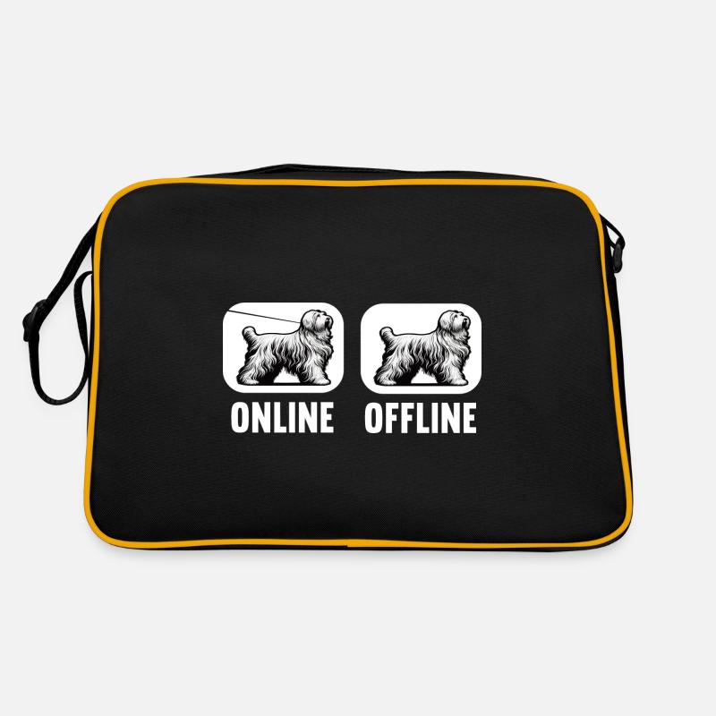 Online Offline Bearded Collie Bearded Collie Dog Retro Bag