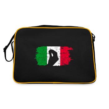 Italy gesture flag Italian - Retro Bag - black/gold - Back
