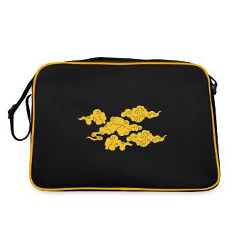 nuages japonais jaune asiatique vent météo Japon - Sac Retro - noir/or - Dos
